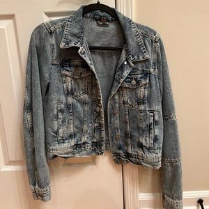 cropped free people denim jacket